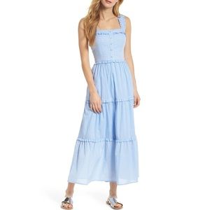 Gal Meets Glam Courtney Rio Stripe Lawn Maxi Dress